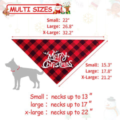 2 Pack Dog Bandanas Christmas Classic Buffalo Plaid Dog Bandana Dog Scarf Triangle Bibs Kerchief Merry Christmas Pet Costume for Small Medium Large Dogs Cats Pets (Christmas 1, Large)