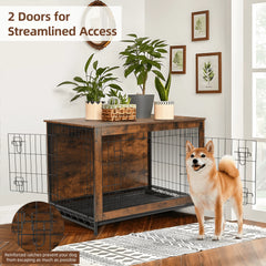 Dog Crate Furniture up to 70 Lbs for Large Dogs, Side End Table, Pet Kennel for Indoor