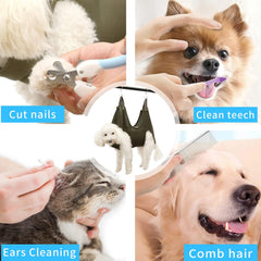 Pet Grooming Hammock Helper 6 in 1 Breathable Dog Hammock Restraint Bag,Pet Supplies Kit with Nail Clippers, Pet Comb for Bathing Grooming and Trimming Nail