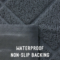 Non Slip and Washable Cat Litter Mat 35" X 42", Grey