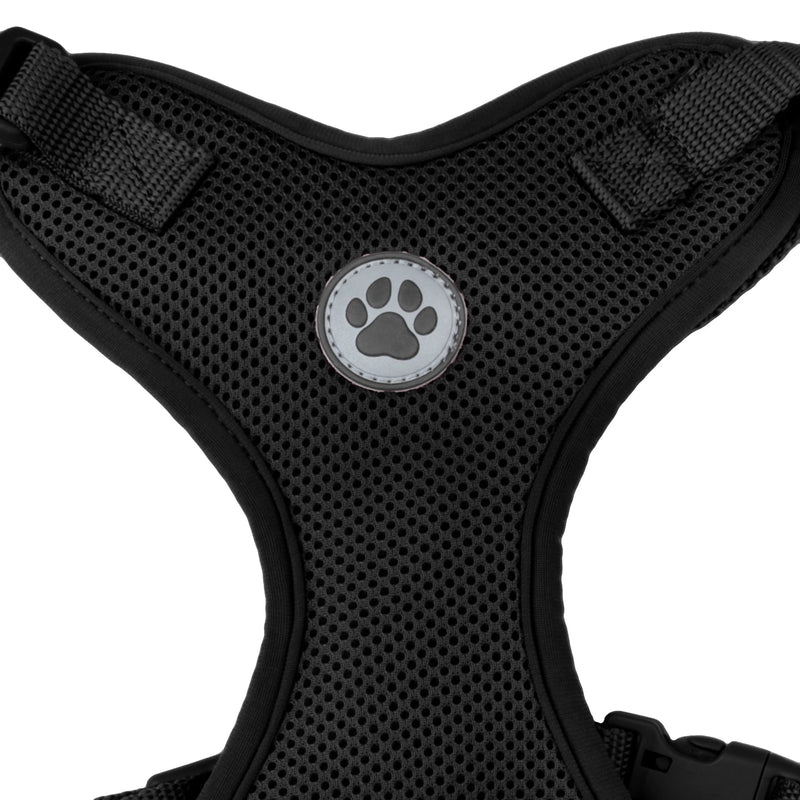 Mesh Adjustable, Reflective Dog Walking Harness, Black, XS