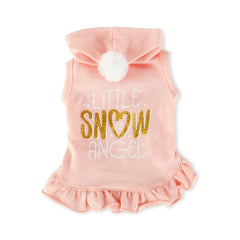 , Dog and Cat Clothes, Little Snow Angel Pet Hoodie, Pink, XS