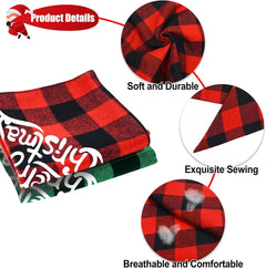 2 Pack Dog Bandanas Christmas Classic Buffalo Plaid Dog Bandana Dog Scarf Triangle Bibs Kerchief Merry Christmas Pet Costume for Small Medium Large Dogs Cats Pets (Christmas 1, Large)