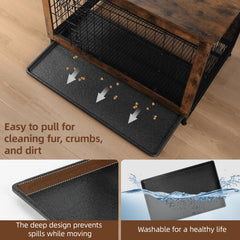 Dog Crate Furniture up to 70 Lbs for Large Dogs, Side End Table, Pet Kennel for Indoor