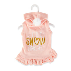 , Dog and Cat Clothes, Little Snow Angel Pet Hoodie, Pink, XS