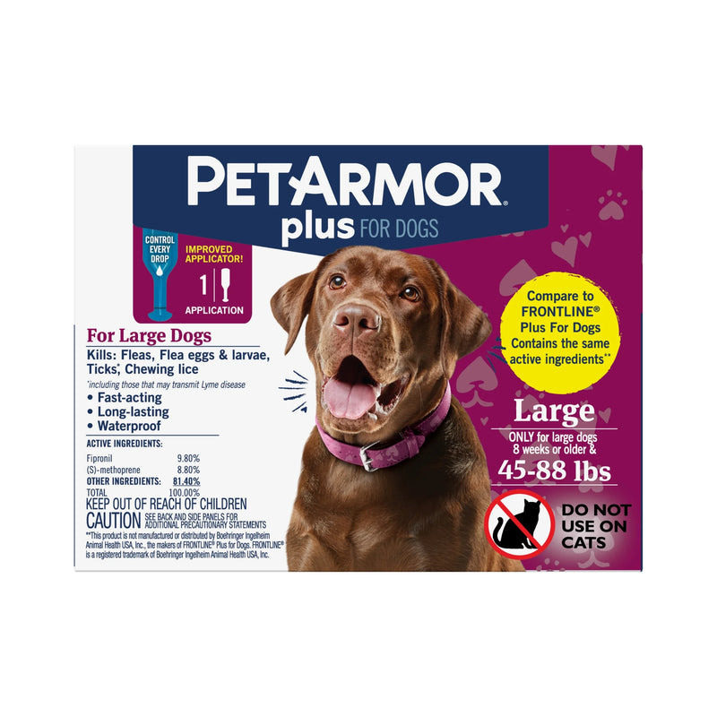 plus Flea & Tick Prevention for Large Dogs 45-88 Lbs, 1 Month Supply