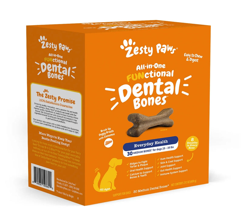 Multifunctional Dental Bones for Dogs, 30 Small Dry Bones for Dogs 25-35 Lbs