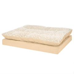 Pet Products Embossed Faux Fur & Suede Orthopedic Pillow Top Mattress Pet Bed for Dogs & Cats - Taupe, Jumbo