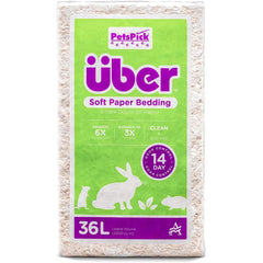 (4 Pack)  36L White Uber Pet Bedding, Hamster, Rabbit, Rat