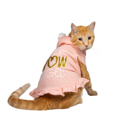 , Dog and Cat Clothes, Little Snow Angel Pet Hoodie, Pink, XS