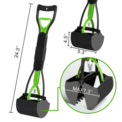 Non-Breakable Pet Pooper Scooper for Dogs and Cats with Long Handle,Foldable Dog Poop Waste Pick up Rake (Green)