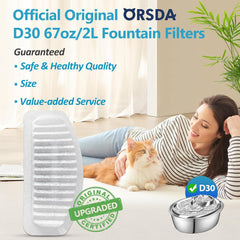 Cat Water Fountain Filter, 6 Pack Replacement Filters for 67Oz/2L Automatic Pet Fountain Cat Water Fountain Dog Water Dispenser, 3 Triple Filtration System