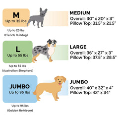 Pet Products Embossed Faux Fur & Suede Orthopedic Pillow Top Mattress Pet Bed for Dogs & Cats - Taupe, Jumbo