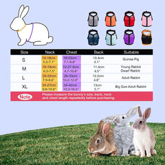 Adjustable Soft Harness with Elastic Leash for Rabbits (L, Purple)