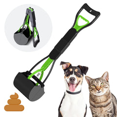 Non-Breakable Pet Pooper Scooper for Dogs and Cats with Long Handle,Foldable Dog Poop Waste Pick up Rake (Green)