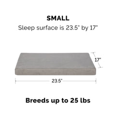 Pet Products Mattress Edition Small Memory Foam Dog Kennel & Crate Mat, Gray