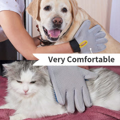 Soft Cat Grooming Gloves, Efficient Pet Hair Remover Massage Mitt, Deshedding Brush Gloves for Cats, Dogs, Rabbits and Horses