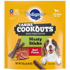 Canine Cookout Soft Dog Treats, Beef Flavored Meaty Sticks, 5.36 Oz Bag