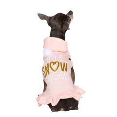 , Dog and Cat Clothes, Little Snow Angel Pet Hoodie, Pink, XS